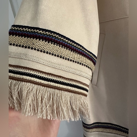 Zara Faux Suede Kimono with Stitched Detailing - Size M - Picture 2 of 5